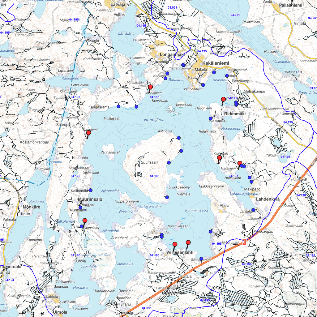 Kostamon valuma-alueen virtavedet